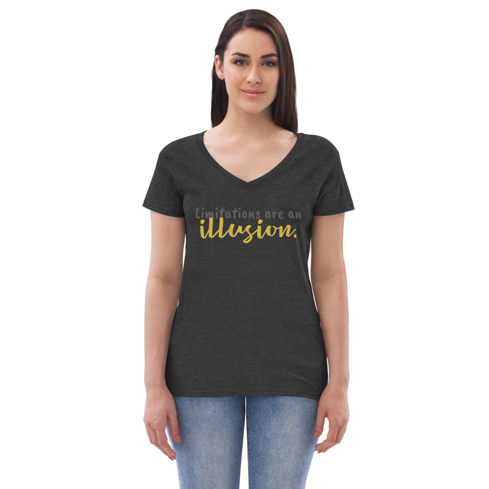 Limitations are an Illusion : Women’s recycled v-neck t-shirt