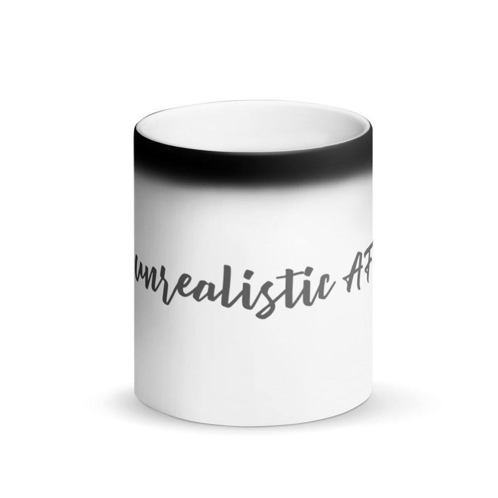 Unrealistic AF : White Matte Black Magic Mug - Pink