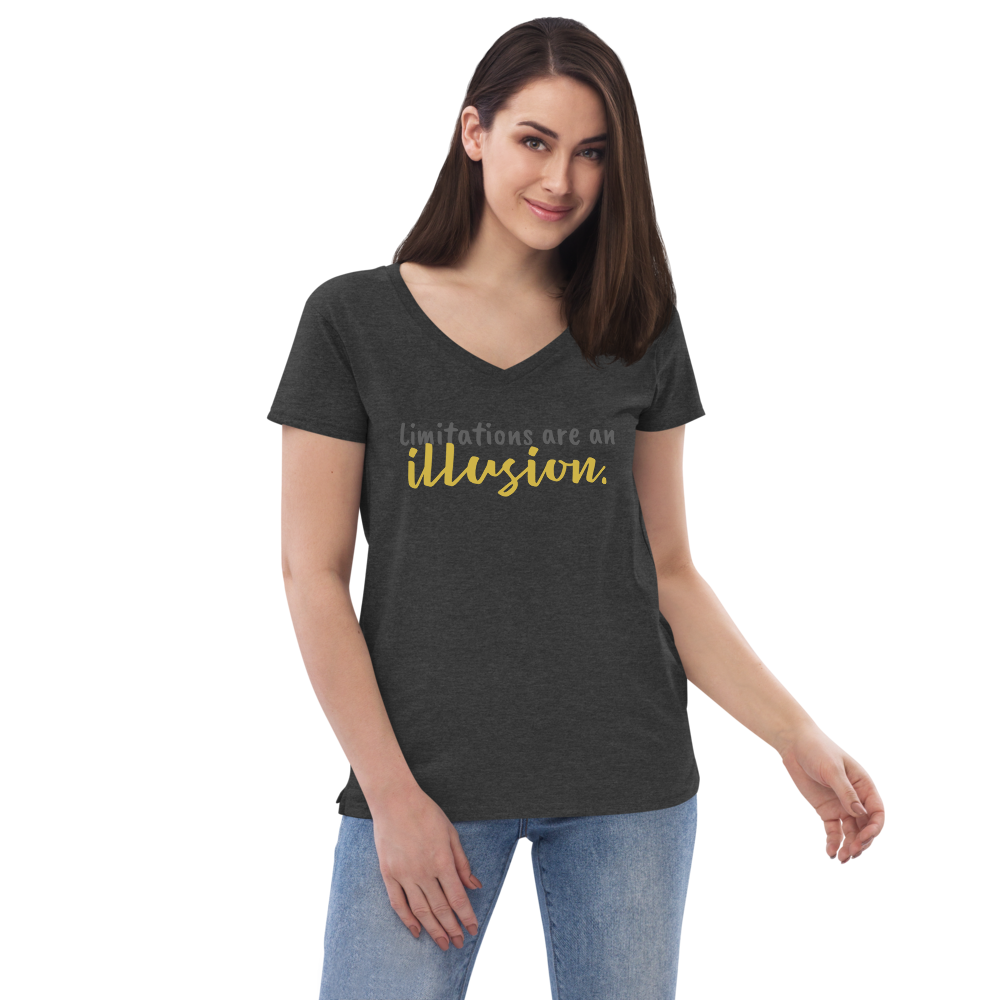 Limitations are an Illusion : Women’s recycled v-neck t-shirt